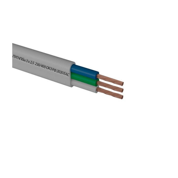 Провод Провод "Мастер Тока" ПуГНПбм, сечение 3х2.5 мм2, 100 м, белый