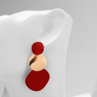 Серьги металл &laquo;Азелия&raquo; круги, трио, цвет красный в золоте