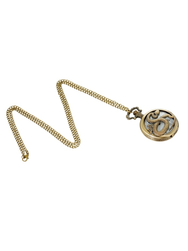 Часы карманные символ года &laquo;Змея&raquo;, кварцевые, цепочка l-40 см, d-4.5 см, Змея