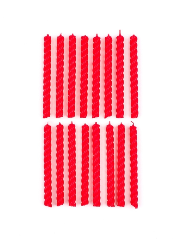 Свечи для торта, красные, 16 шт., 6,5 х 0,5 см