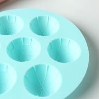 Форма для муссовых десертов и выпечки KONFINETTA &laquo;Спортивные мячи&raquo;, d=15,5 см, цвет бирюзовый