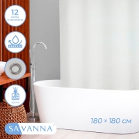 Штора для ванной &laquo;Классика&raquo;, с люверсами, с утяжелителями, PEVA ароматизированная, 180&times;180 см, белая