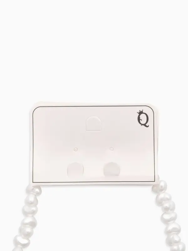 Колье жемчужное "Сердце" 35 см, цвет белый в серебре