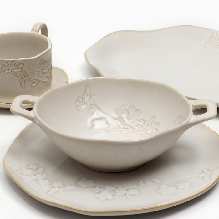 Чайная пара керамическая &laquo;Керамик&raquo;, 2 предмета: кружка 220 мл, блюдце 13х13,6 см