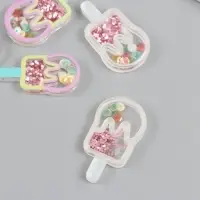 Шейкер для творчества акрил "Эскимо" с глиттером 0,5х2х4,1 см