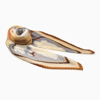 Плиссированный женский платок MINAKU, 70*70, цв.коричневый Плиссированный женский платок MINAKU, 70*70, цв.коричневый