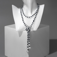 Бусы &laquo;Роскошный жемчуг&raquo; гирлянда, d=0,8, цвет молочно-синий, 107см