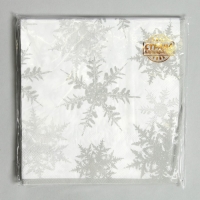 Салфетки бумажные &laquo;Снежинки&raquo;, набор 20 шт., цвет серебряный