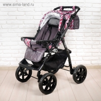 Коляска-трансформер &laquo;Гном&raquo;, пластиковые колёса, оттенки розового, рисунок МИКС