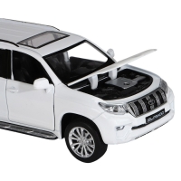 Машина металлическая Land Cruiser Prado 1:32, свет и звук, открываются двери, капот, багаж, инерция Машина металлическая Land Cruiser Prado 1:32, свет и звук, открываются двери, капот, багаж, инерция