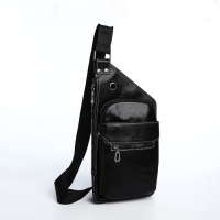 Сумка-слинг мужская из искусственной кожи, цвет чёрный Сумка-слинг мужская из искусственной кожи, цвет чёрный