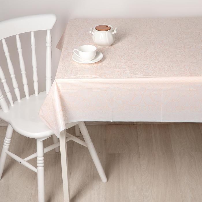 Скатерть без основы многоразовая «Ажур», 110×120 см, цвет бежевый Скатерть без основы многоразовая «Ажур», 110×120 см, цвет бежевый