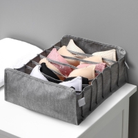 Органайзер для хранения белья Доляна, 7 ячеек, 35&times;30&times;13 см, цвет серый