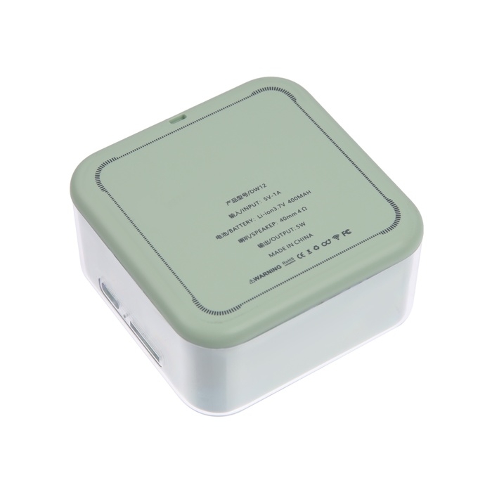 Портативная колонка DW12, 5 Вт, прозрачная, 400 мАч, зелёная Портативная колонка DW12, 5 Вт, прозрачная, 400 мАч, зелёная