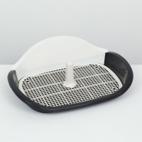 Туалет для собак, 57 х 42 х 16 см, белый/чёрный