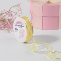 Лента декоративная, капроновая/атласная, 20 мм, 18 ± 1 м, цвет слоновая кость Лента декоративная, капроновая/атласная, 20 мм, 18 ± 1 м, цвет слоновая кость