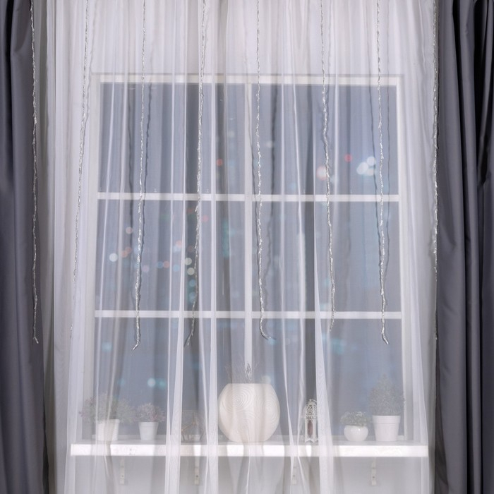 Гирлянда &laquo;Водопад&raquo; 2 &times; 1.5 м, IP20, прозрачная нить, 400 LED, свечение белое, 8 режимов, 220 В