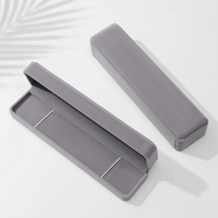 Футляр бархатный под браслет/цепочку/часы &laquo;Пенал&raquo;, 22,5&times;5,2, цвет серый