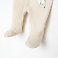 Комбинезон детский на молнии, цвет молочный/лео, рост 68 см Комбинезон детский на молнии, цвет молочный/лео, рост 68 см