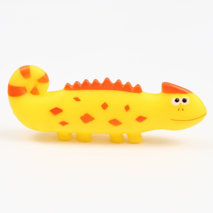 Игрушка пищащая Игрушка пищащая "Хамелеон" для собак, 19 см, жёлтая