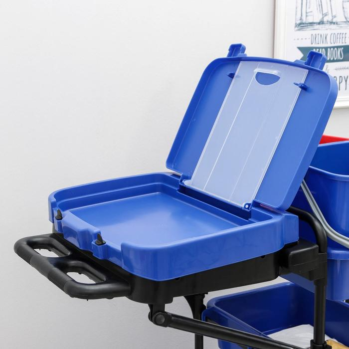 Многофункциональная тележка с вёдрами, отжимом и лотками Многофункциональная тележка с вёдрами, отжимом и лотками