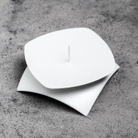 Подсвечник "Кварта Н" металл на 1 свечу,  9,5х3 см, белый