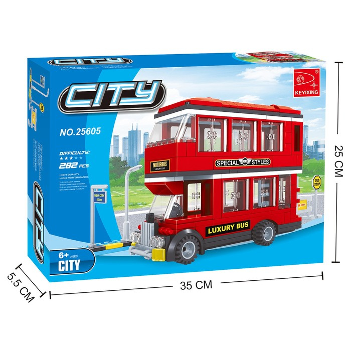 Конструктор &laquo;Двухэтажный автобус&raquo;, 282 детали