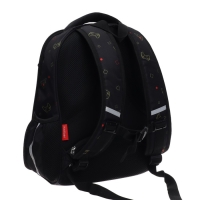 Рюкзак каркасный 38 х 29 х 12,5 см, Hatber Ergonomic light "All you need&hellip;", чёрный/жёлтый NRk_71035