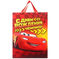 Пакет подарочный "С Днем рождения!" 31х40х11 см, упаковка, Тачки