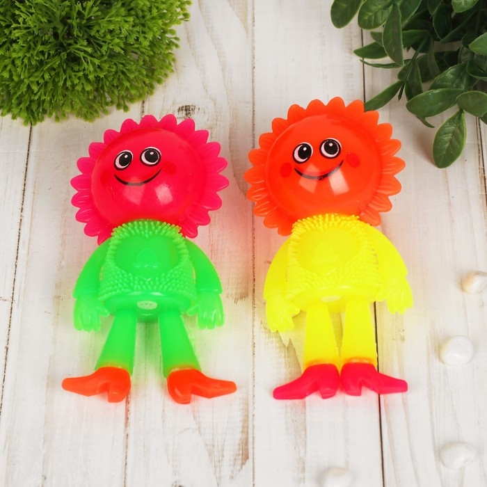 Мяч &laquo;Цветочек&raquo;, световой, с пищалкой, на резинке, цвета МИКС