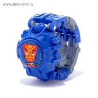 Робот &laquo;Часы&raquo;, трансформируется, с индикацией времени, цвет синий