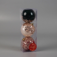 Набор шаров пластик d-8 см, 3 шт "Коул" микс Набор шаров пластик d-8 см, 3 шт "Коул" микс