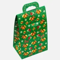 Подарочная коробка новогодняя Сумочка мини &laquo;Потерн праздничный грильяж&raquo; 140&times;100&times;223 см