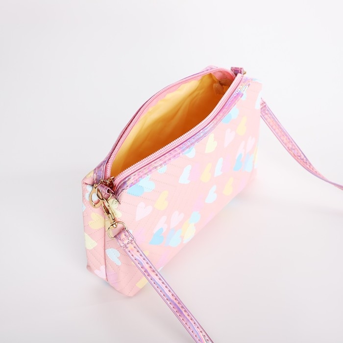 Сумка детская для девочки на молнии, цвет розовый