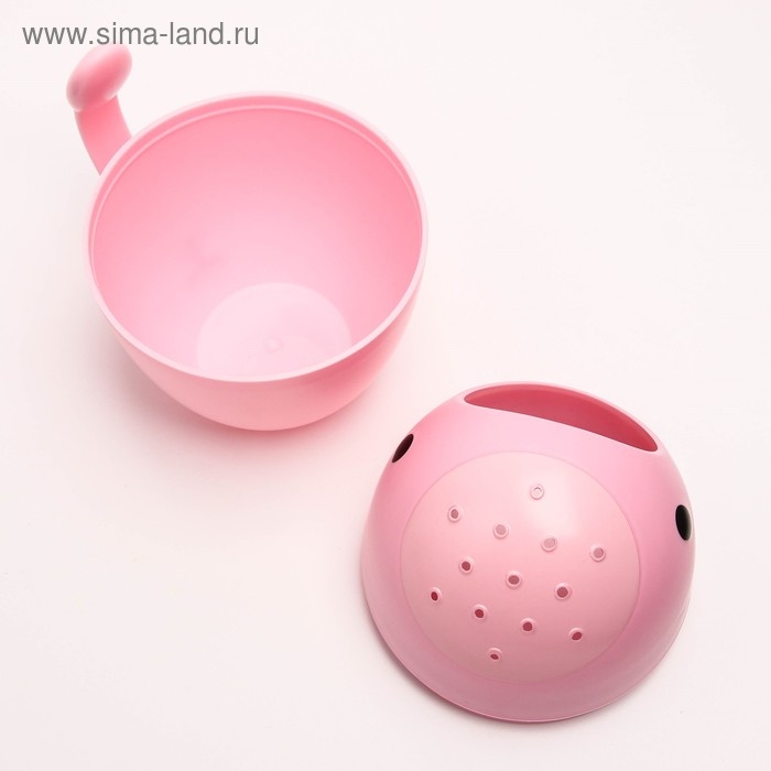 Ковш пластиковый для купания и мытья головы, детский банный ковшик «Кит», 400 мл., с леечкой, цвет розовый Ковш пластиковый для купания и мытья головы, детский банный ковшик «Кит», 400 мл., с леечкой, цвет розовый