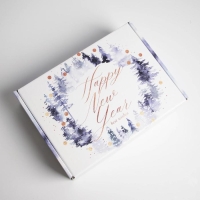 Коробка подарочная новогодняя складная Happy New Year, 30,7 х 22 х 9,5 см, Новый год