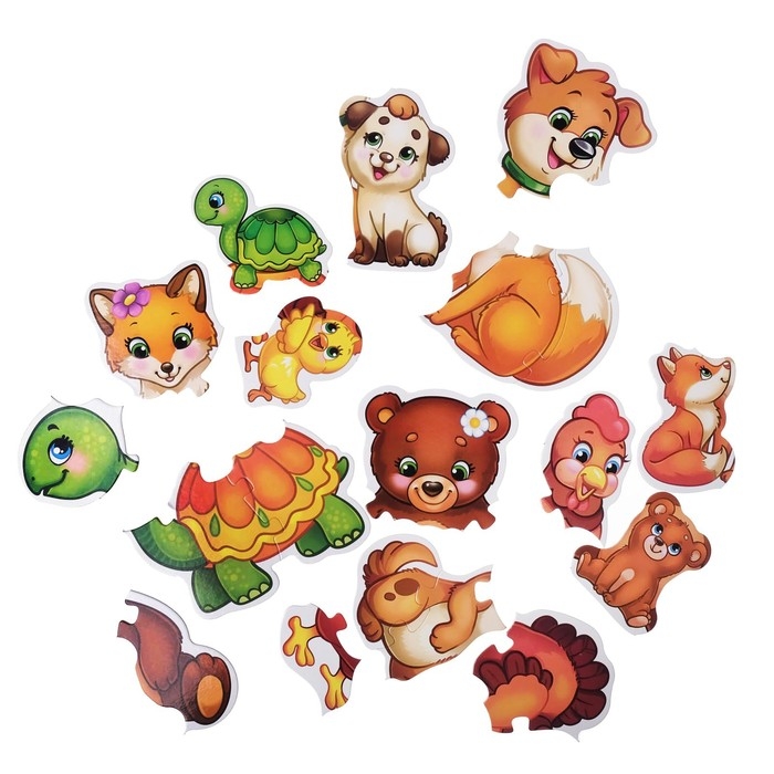 Макси-пазлы &laquo;Малыши и мамы&raquo;, 5 пазлов, 20 крупных деталей