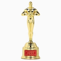 Кубок наградная фигура &laquo;Лучший брат в мире&raquo;, оскар, золото, 18 х 6,3 см.