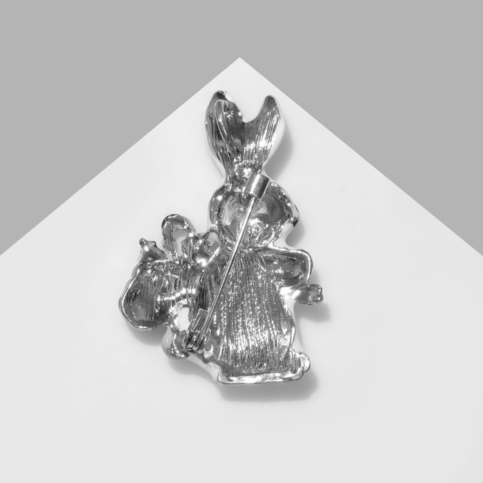 Брошь &laquo;Заяц&raquo; путешественник, цветная в золоте