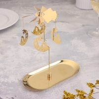 Подсвечник "Карусель с месяцами", золотая, металл, 8,5 х 18 см