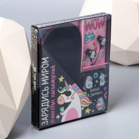 Наушники, маска для сна и зарядное устройство 5000 mAh м. PB-05 &laquo;Единорог&raquo;, 20,5 х 16,5 см.