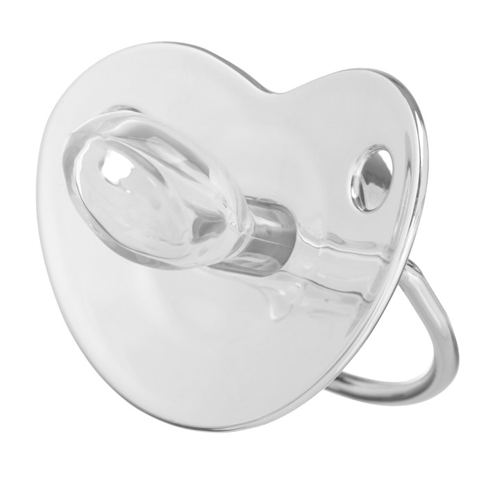 Соска - пустышка силиконовая ортодонтическая &laquo;Мишка&raquo;, от 12 мес., с колпачком, цвет серебро, стразы