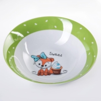 Набор детской посуды из керамики Доляна &laquo;Лисёнок&raquo;, 3 предмета: кружка 230 мл, миска 400 мл, тарелка d=18 см