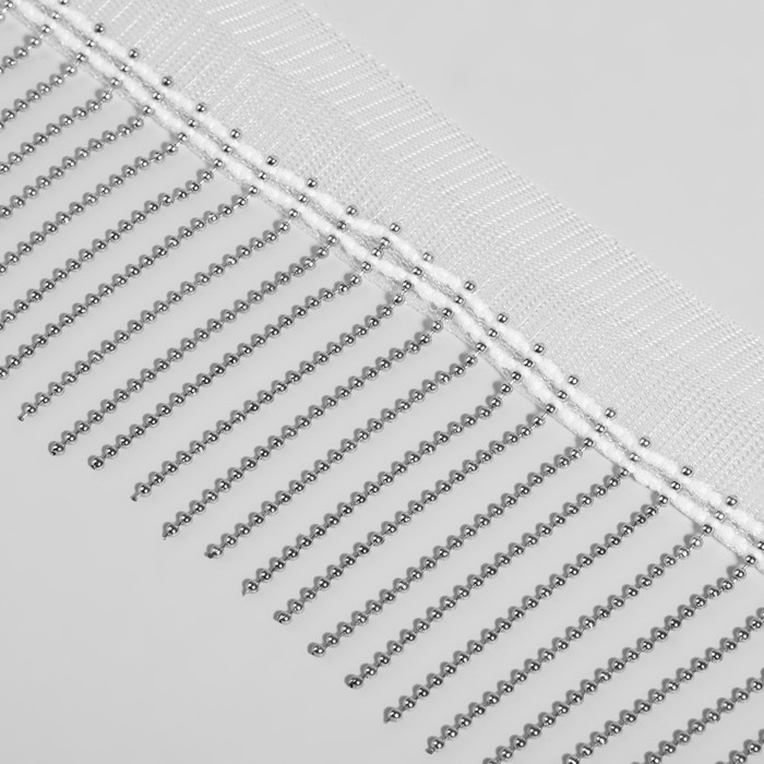 Тесьма декоративная &laquo;Бахрома&raquo;, металлизированная, 5 см, 4,5 &plusmn; 0,5 м, цвет белый