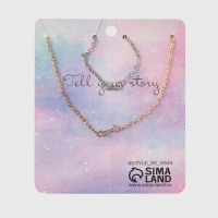 Кулоны &laquo;Неразлучники&raquo; сердца, цвет серебристо-золотой, 45 см