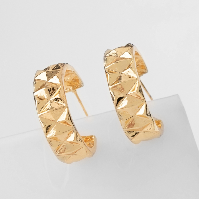 Серьги-кольца &laquo;Геометрия&raquo; орнамент, цвет золото, d=2,8 см