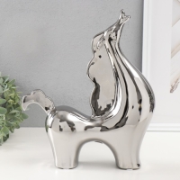 Сувенир керамика "Гордый конь" серебро 7,5х26х31 см Сувенир керамика "Гордый конь" серебро 7,5х26х31 см