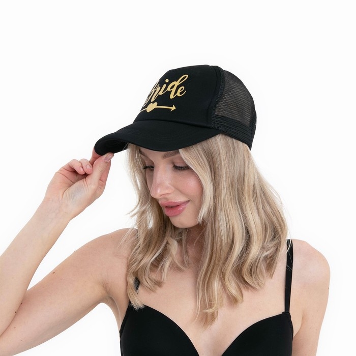 Кепка для девичника Bride, цвет чёрный, карнавальный аксессуар