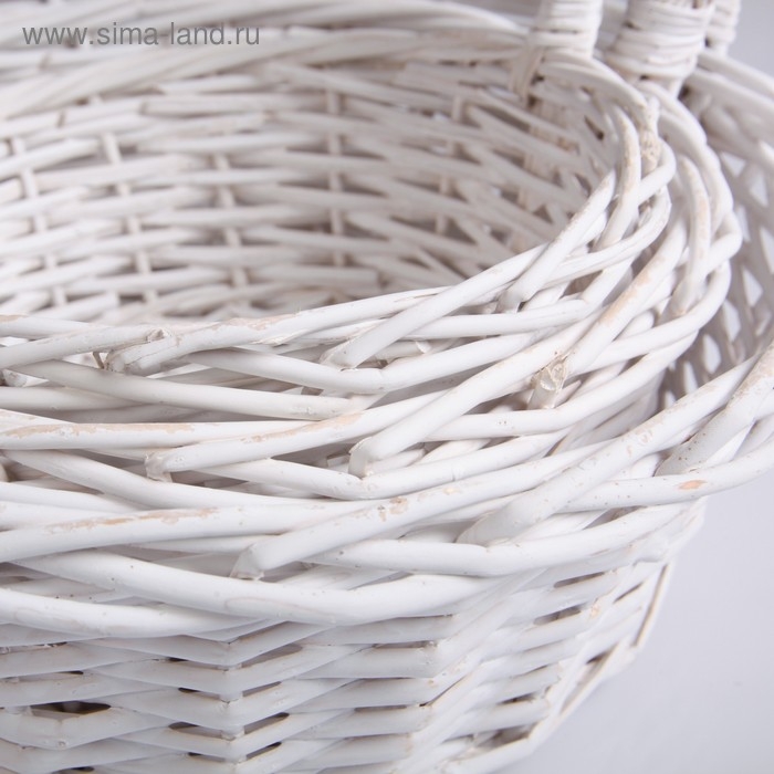 Набор корзин, 3 шт, 39×14/40 см, 30×12/35 см, 25×10/30 см, белый, ива Набор корзин, 3 шт, 39×14/40 см, 30×12/35 см, 25×10/30 см, белый, ива