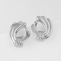 Серьги металл &laquo;Атмосфера&raquo; венец, цвет серебро